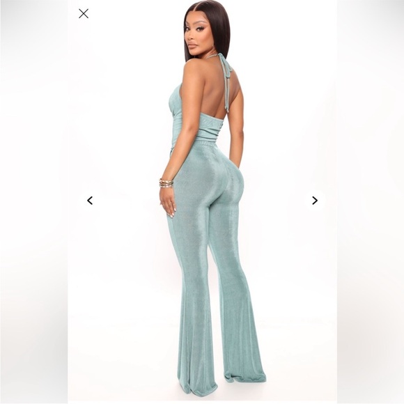 FASHION NOVA Slinky halter top & pants set - Picture 2 of 3